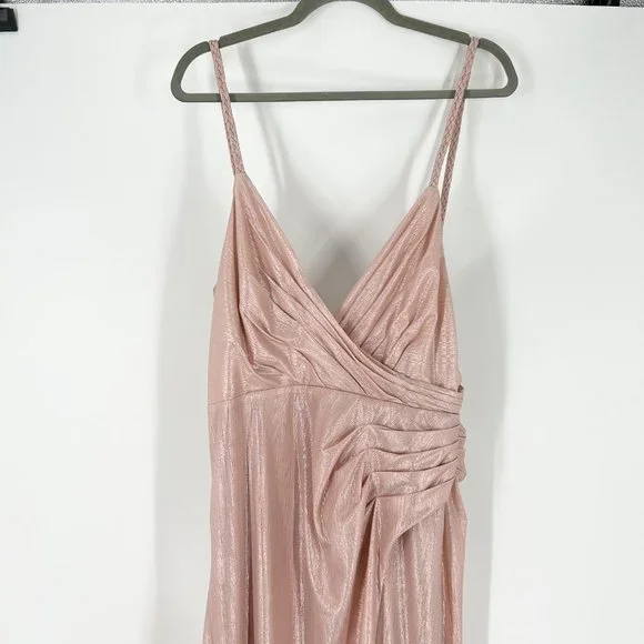 NWT Retrofete Yesi Lamé Maxi Dress in Dusty Pink